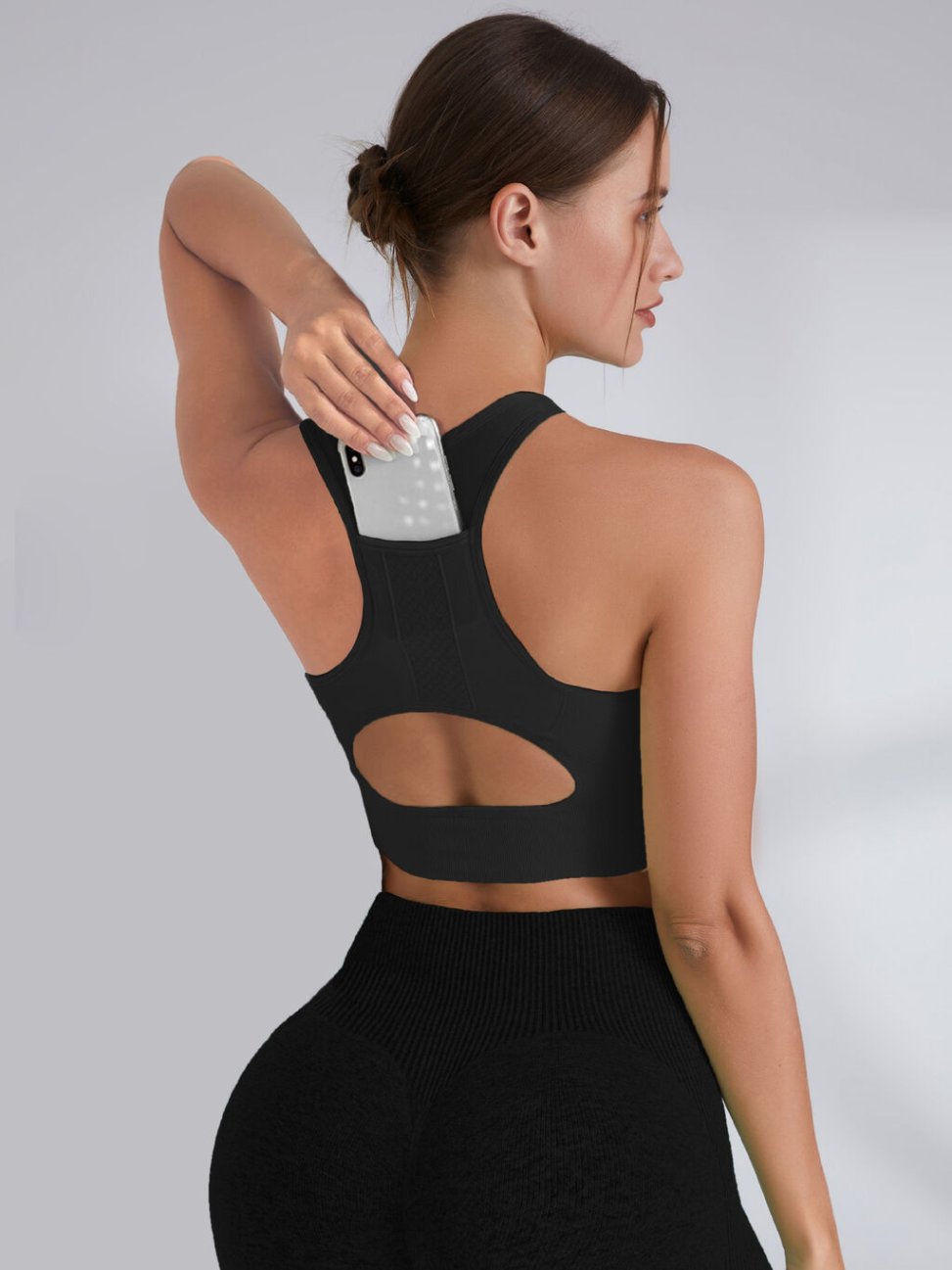 Stylish yoga wear with modern aesthetics