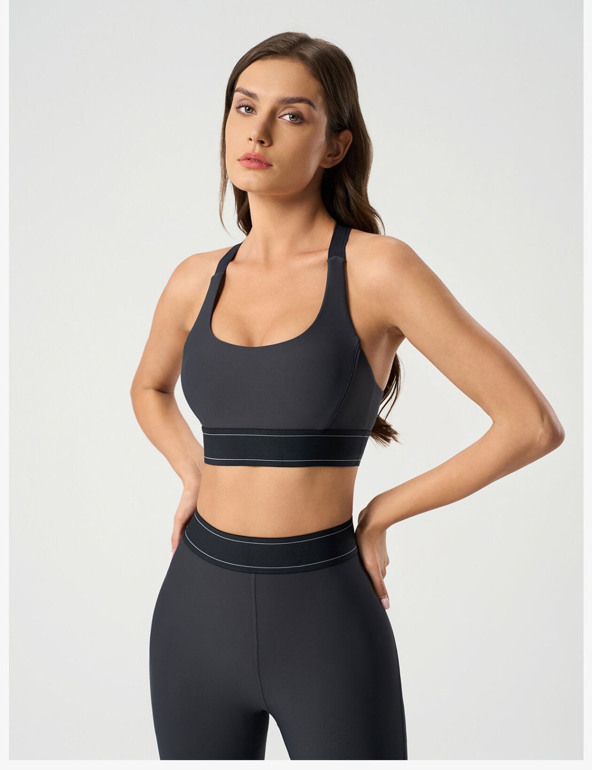 Supportive yoga sports bra for women's workouts