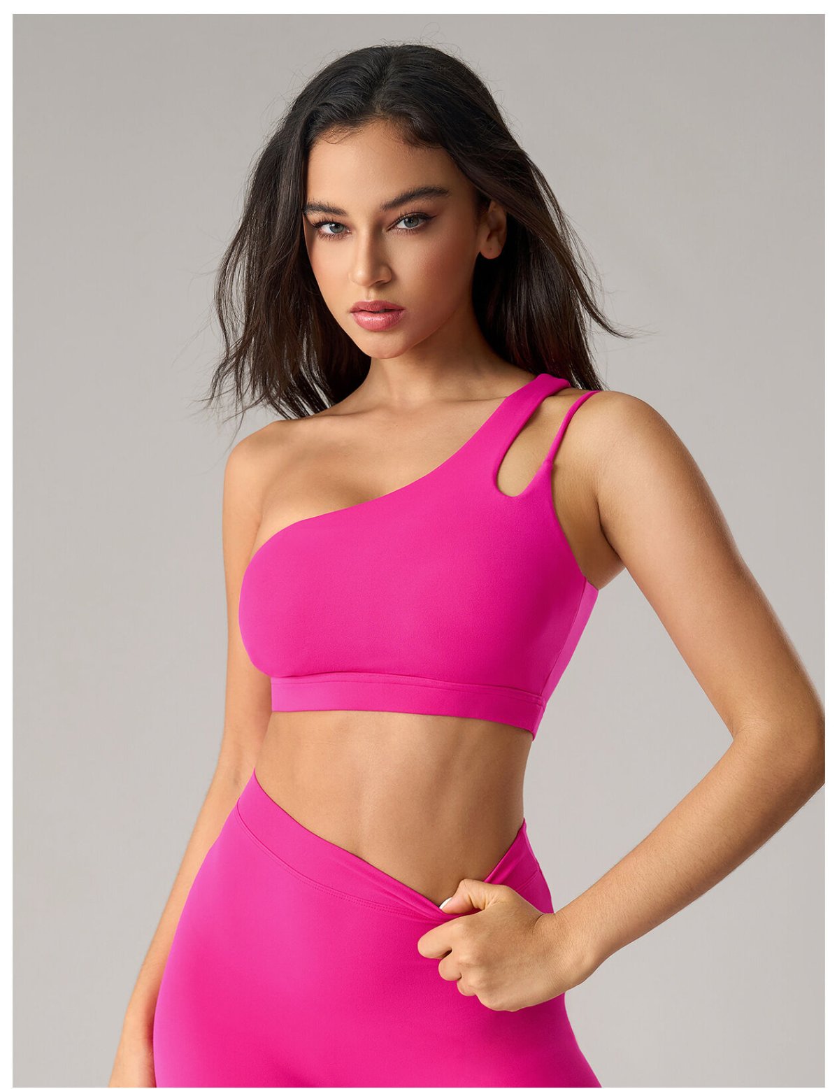Material detail of breathable yoga sports bra