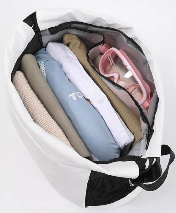 Back view of gym backpack