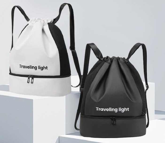 Detail view of gym backpack