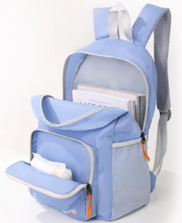 A functional travel backpack designed for promotional merchandise