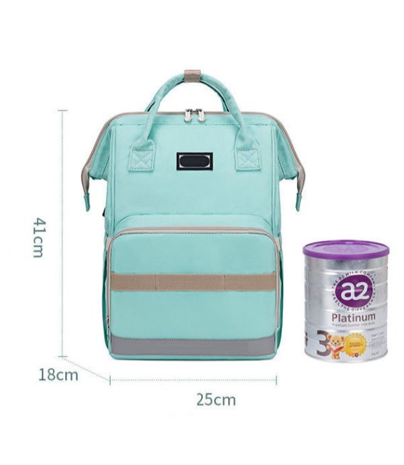 Backpack-style diaper bag with adjustable straps for comfortable carrying