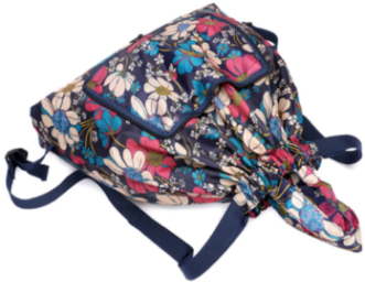 Side view of drawstring bag with custom logo
