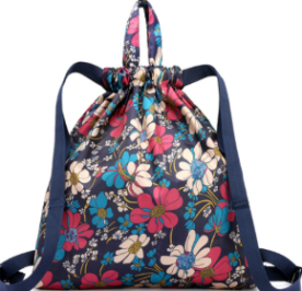 Back view of drawstring bag for corporate gifts