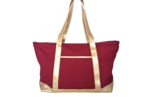Detail shot of canvas duffel bag's durable construction