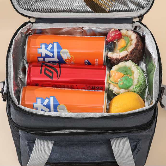Open view of insulated tote bag interior