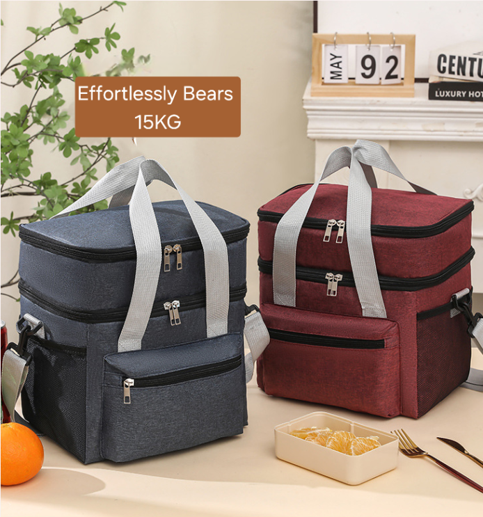 Logo placement on insulated tote bag