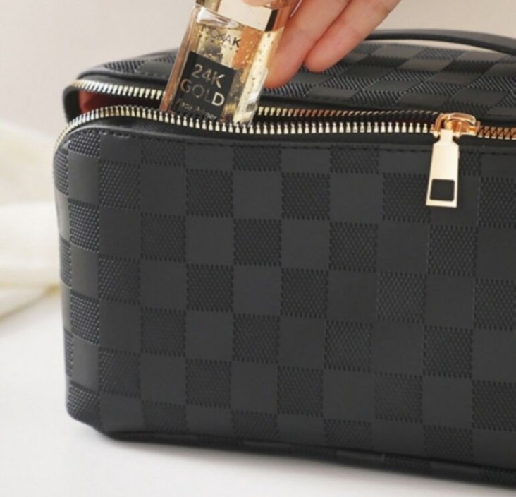 Functional cosmetic bag with practical style