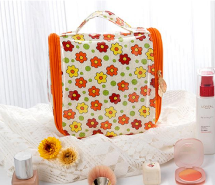Functional cosmetic bag with practical design