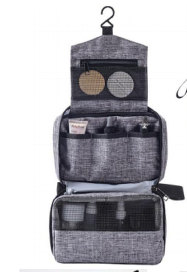 Black cosmetic bag with stylish appearance