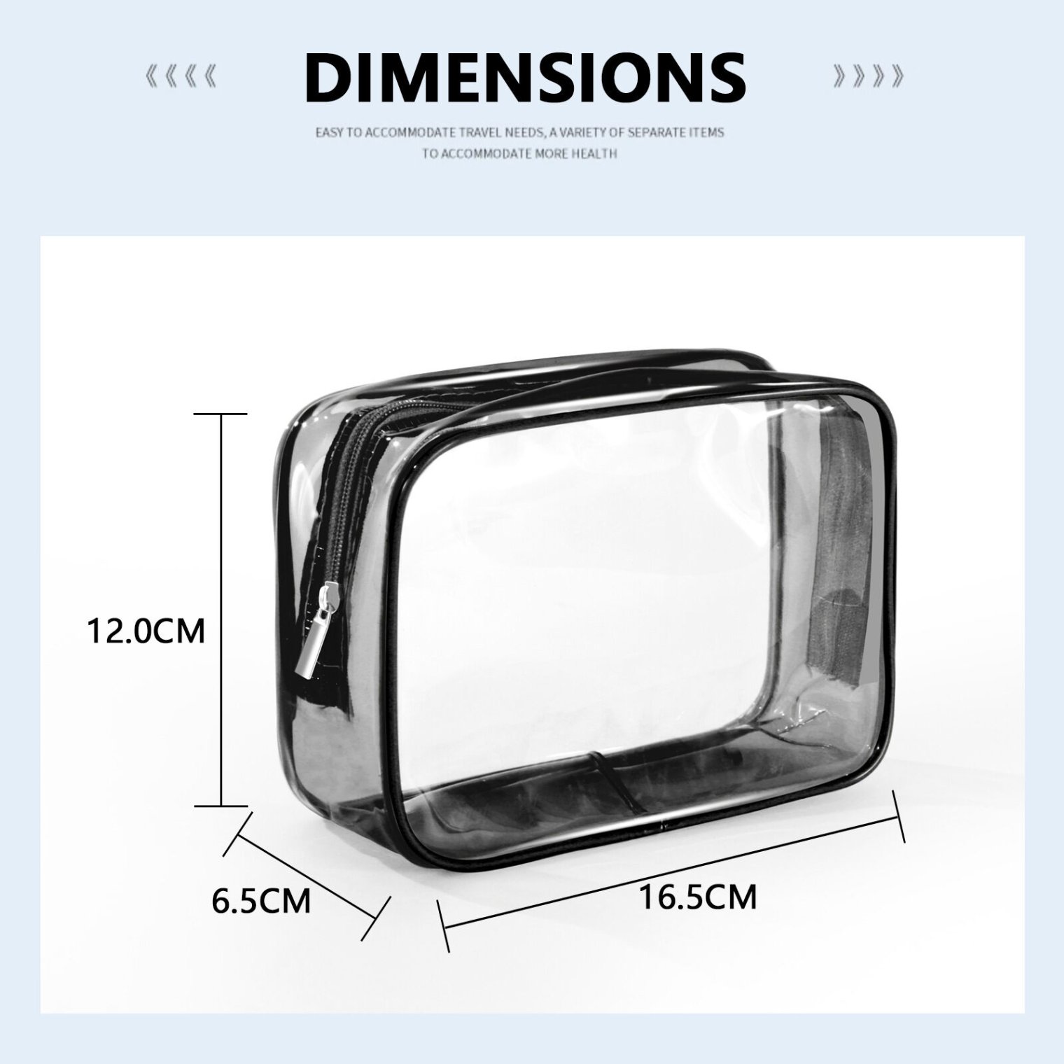 Lightweight construction cosmetic bag for easy carrying