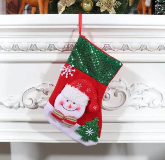 Snowflake-patterned Christmas stocking