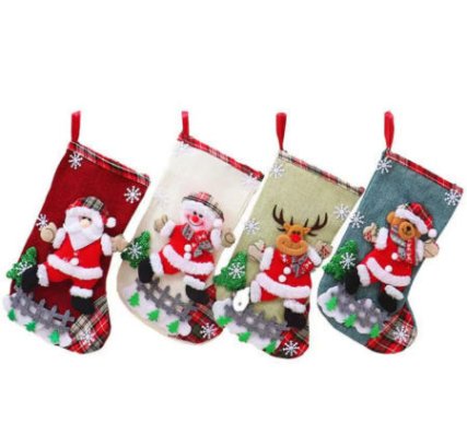 Gold-accented Christmas stocking