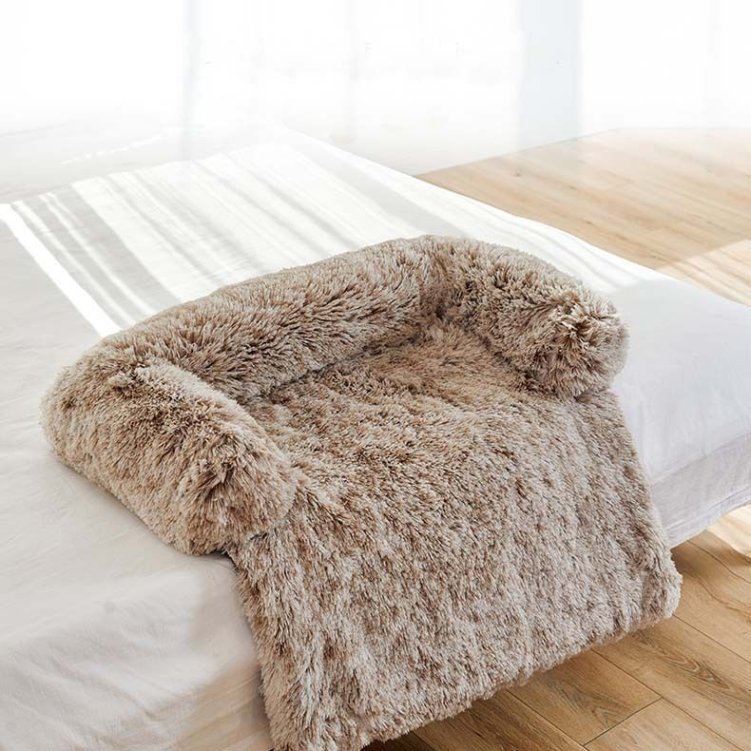 Color view of pet bed in neutral beige tone