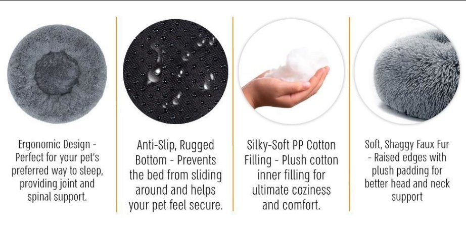 Usage view of pet bed with pet resting comfortably