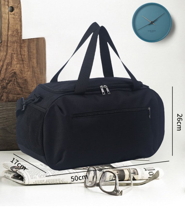 Main view of duffle bag, showcasing its exterior design and structure