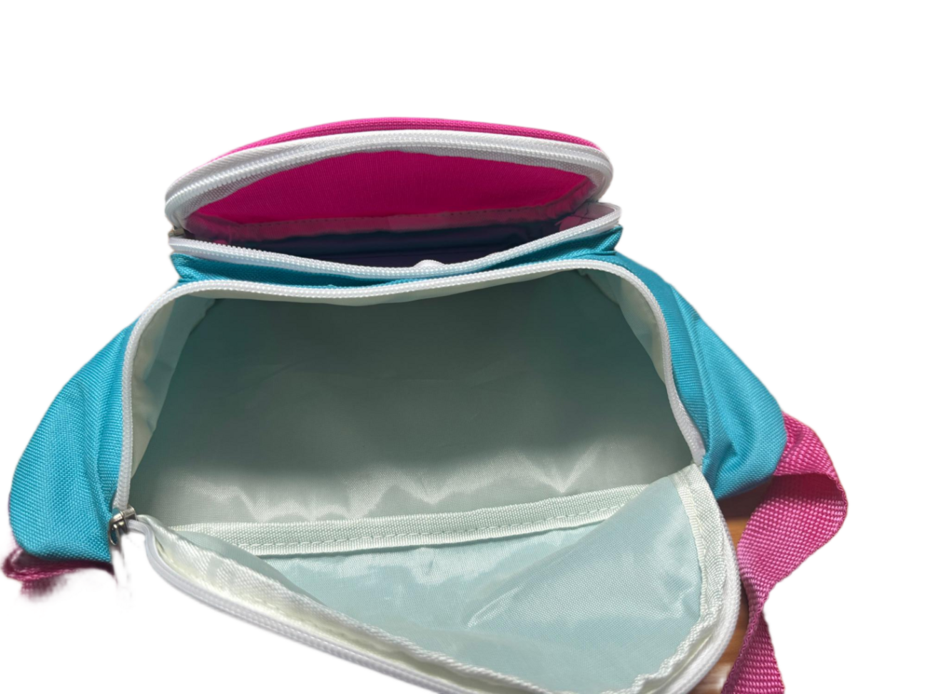 Functional cross-body bag with multiple pockets