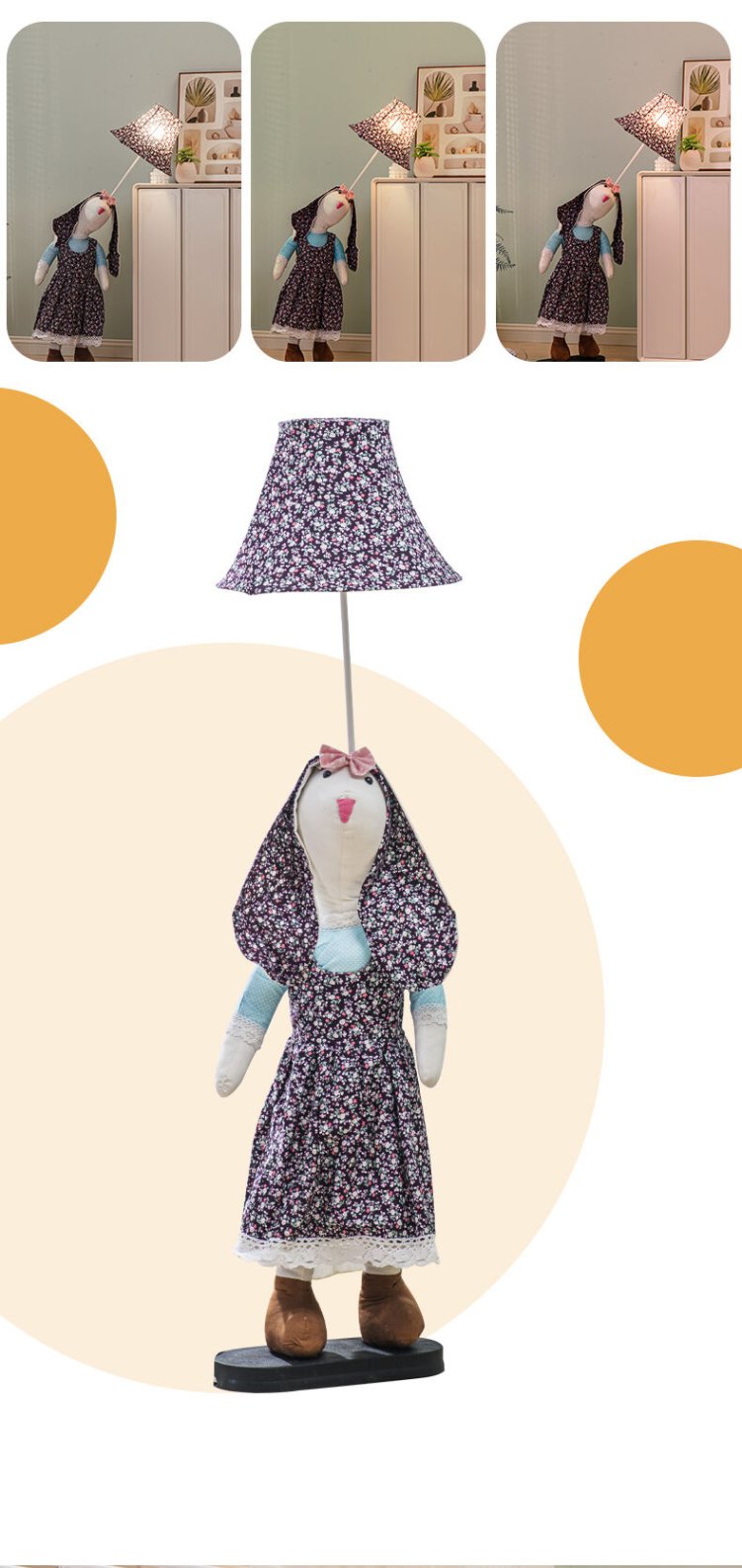 Kids floor lamp with soft lighting effect