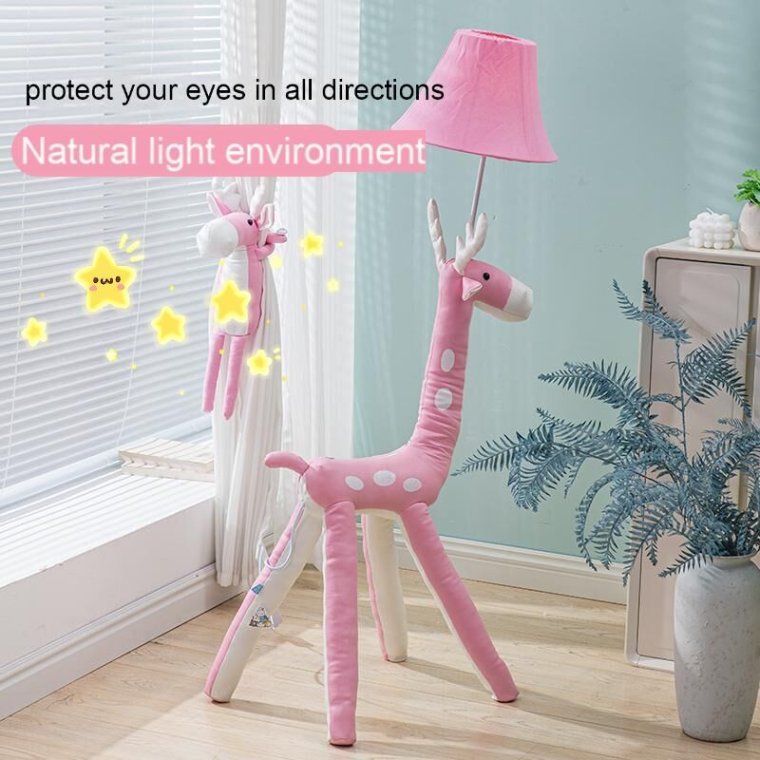 Kids floor lamp with soft shade for gentle light