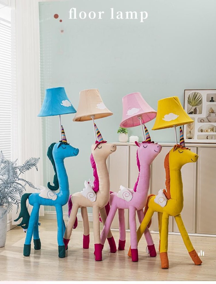 Modern children's floor lamp with soft lighting
