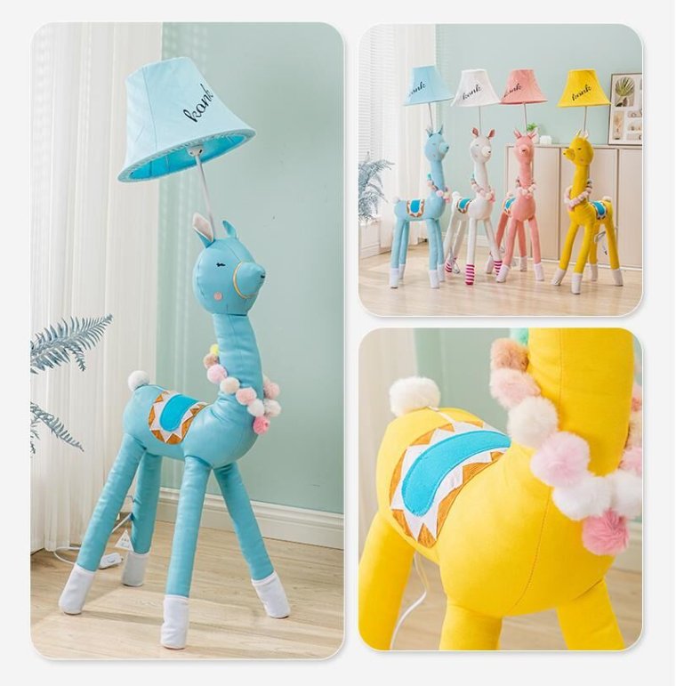 Creative children's floor lamp with decorative elements