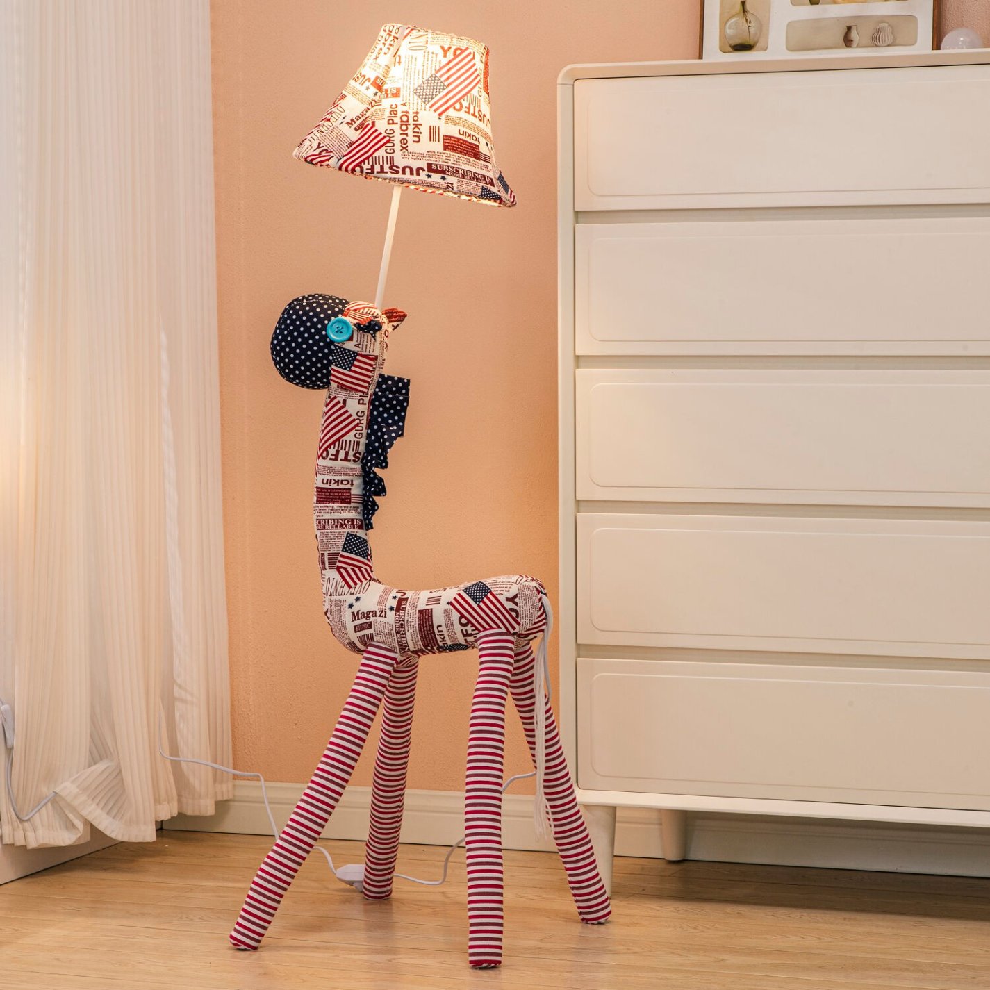 Colorful children's floor lamp with playful design