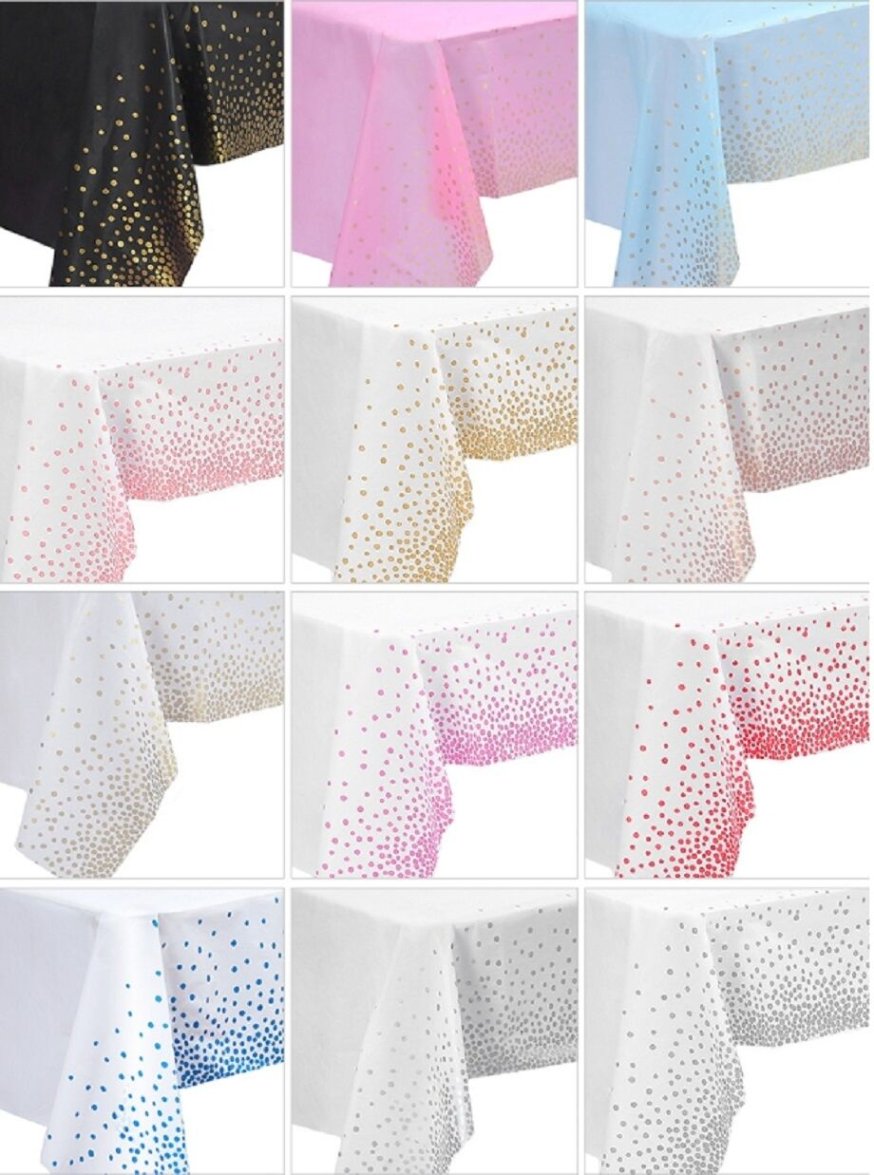 Dot table linen and children's lamp setup