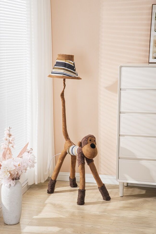 Colorful children's floor lamp enhancing room atmosphere