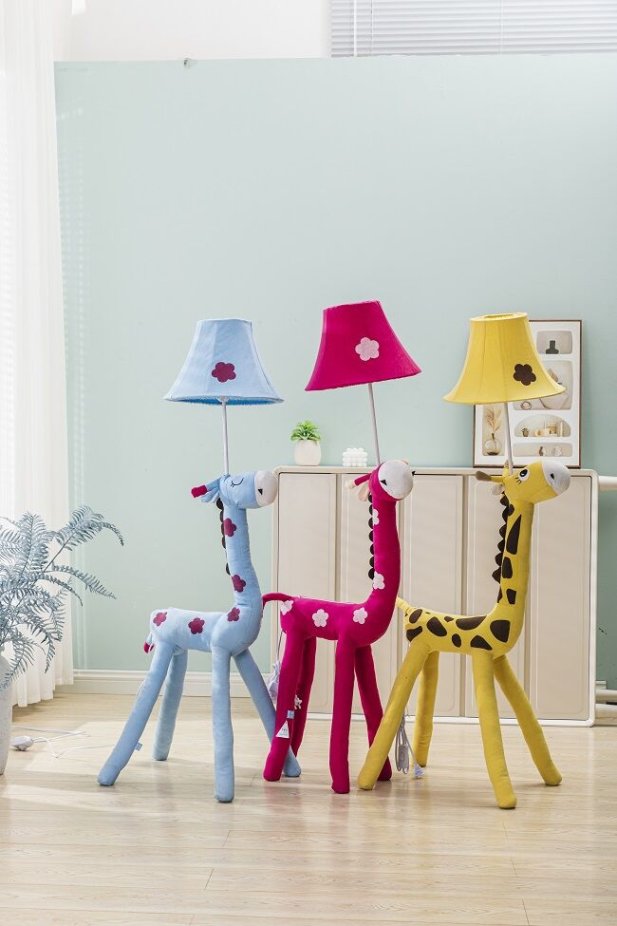 Colorful children's floor lamp adding vibrancy to kids' space