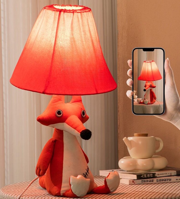 Adorable table lamp for kids room with soft light