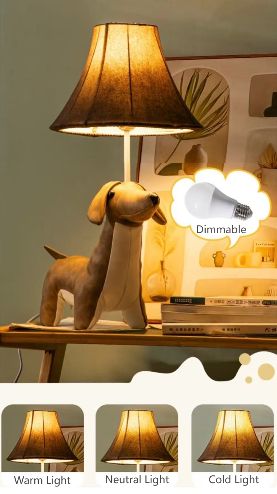 Adorable children's table lamp with soft light