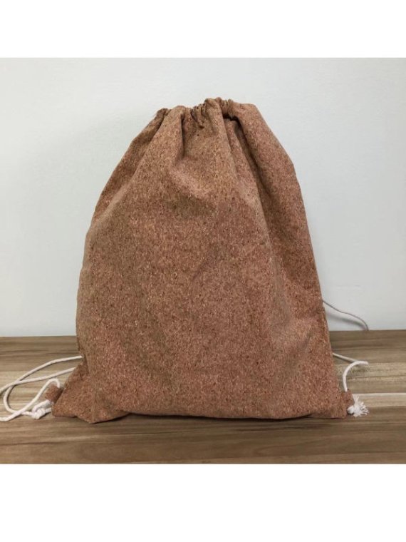 Front view of a drawstring bag in high-quality material