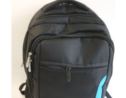 Detail shot of polyester laptop backpack for enterprise gifts
