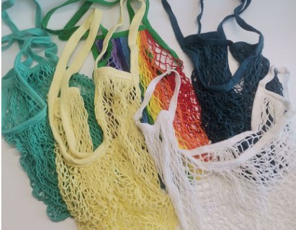 Colorful fruit nets used for gift packaging