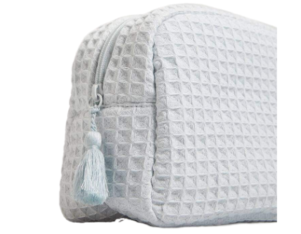 Side view of cotton waffle promotional gift bag