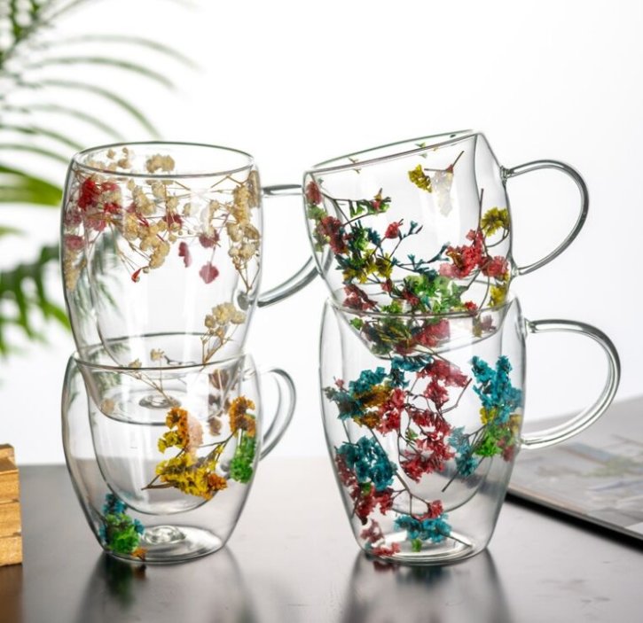 Decorative glass cup for kids' lamp
