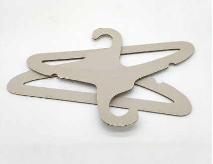 Children's lamp with cardboard clothes hangers