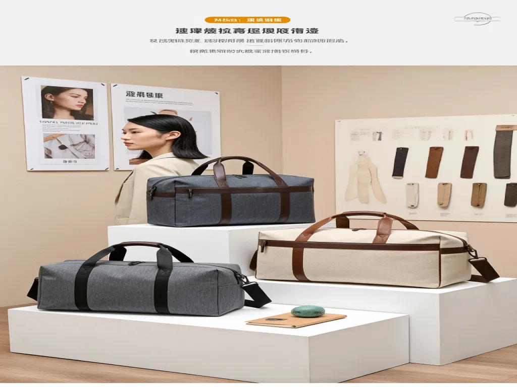 Stylish travel bags for women on display