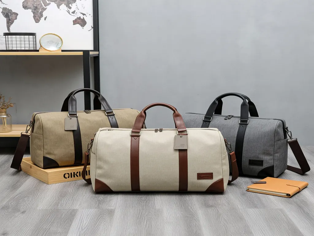 A collection of stylish mens travel bags
