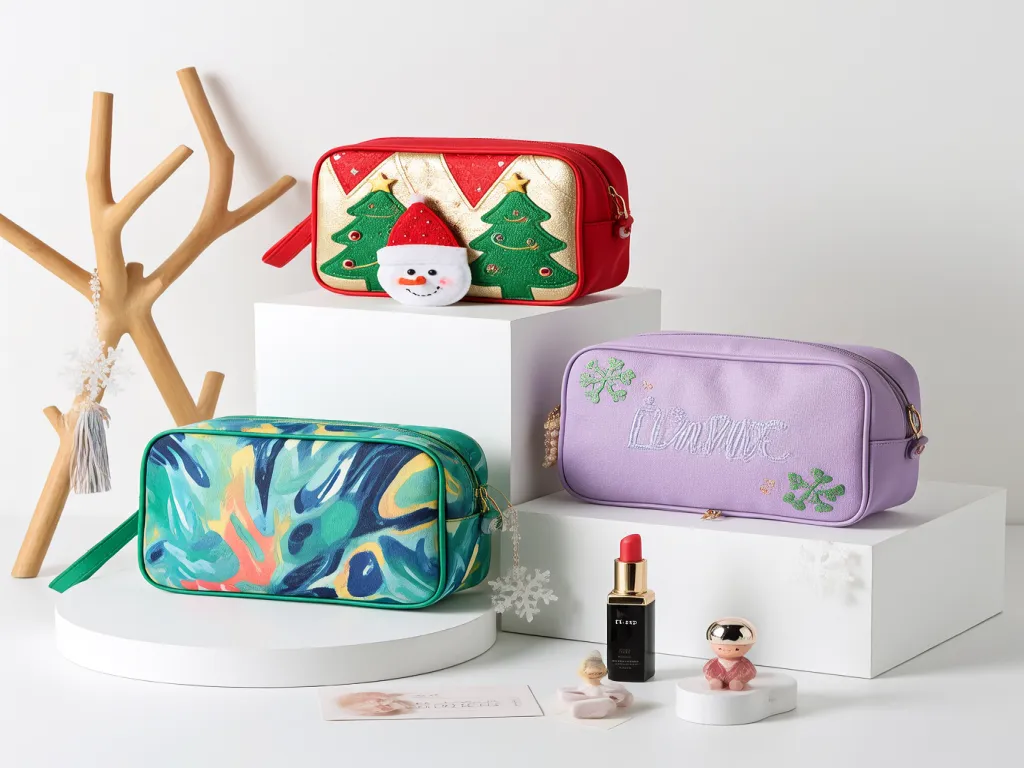Colorful personalized cosmetic bags with unique designs