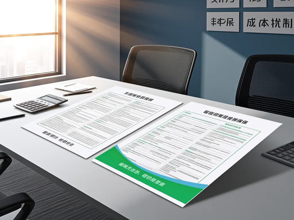An office desk with printed documents and a calculator