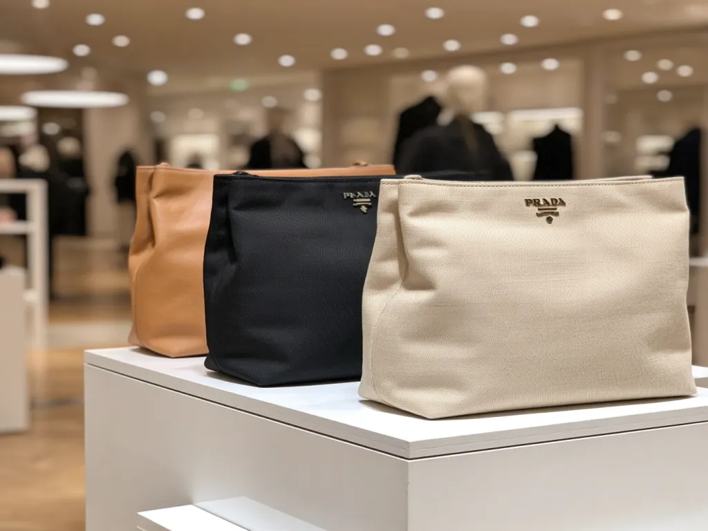 Collection of Prada pouches in different colors